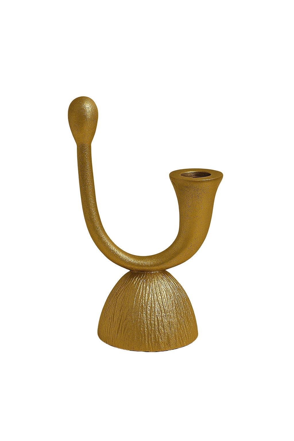 Raíz Studio Loop Candle Holder – Hand-Cast Gold Metal Sculptural Candle Stand