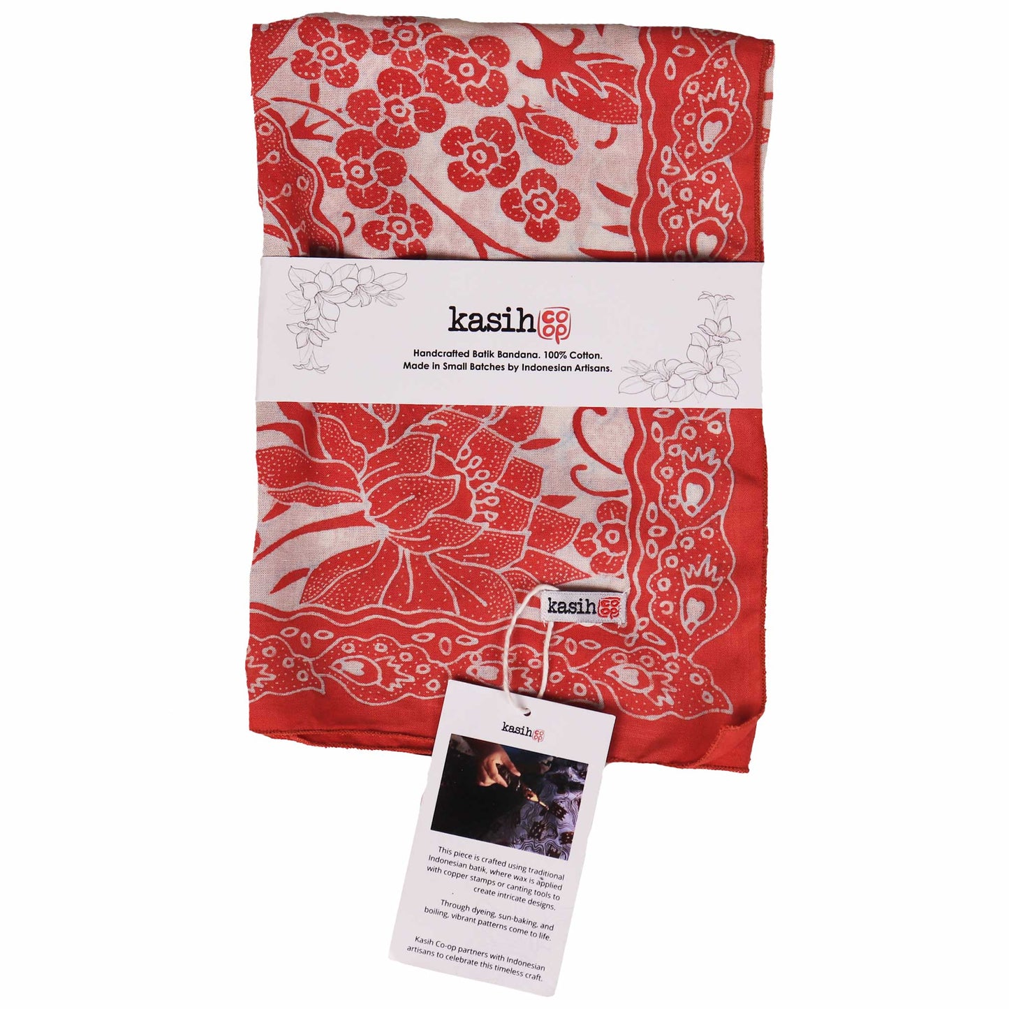 Fully Hand Drawn Batik Tulis Bandana, Lotus Blossom