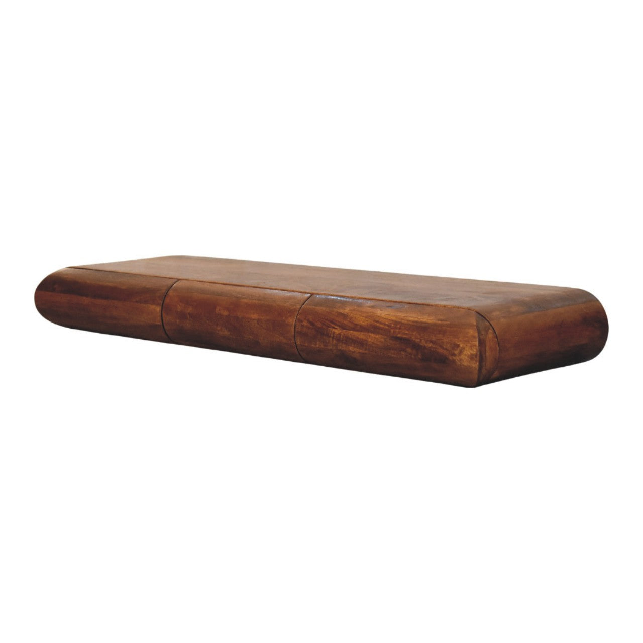 Solid Wood Solis Linear Console 3 Drawers brown