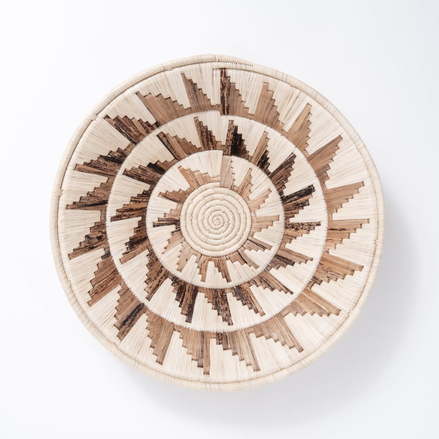 Large Mayan Sun Double Weave Basket ~ Banana Fiber