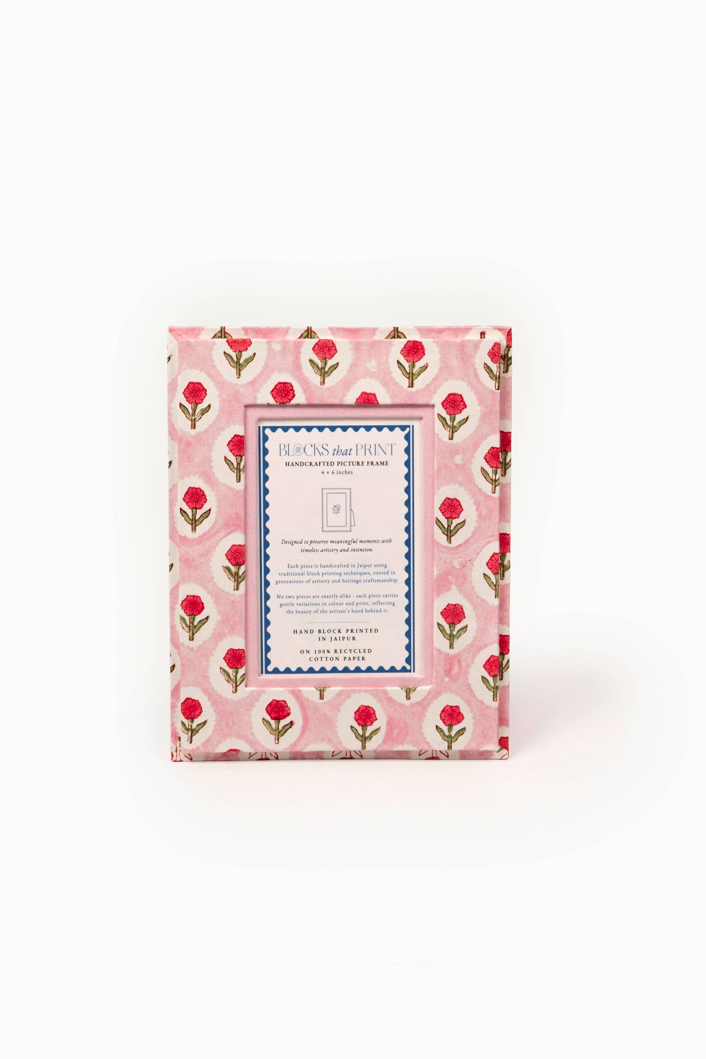 Large Block Print Photo Frame (5 x 7)  - Tea Rose