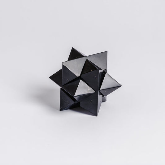 Burr Star 3D gemstone puzzle in Black Onyx