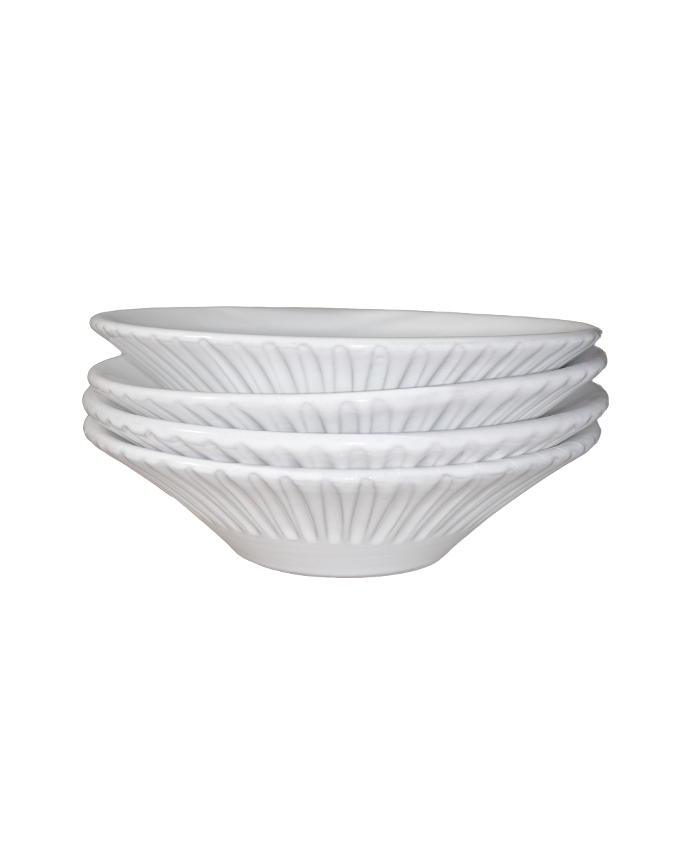 Milk White Lines Coupelle - Set of 4