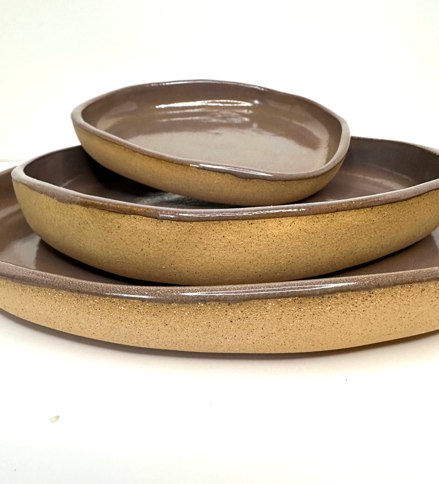 FRECKLE PLATES SET. Large, medium & small.