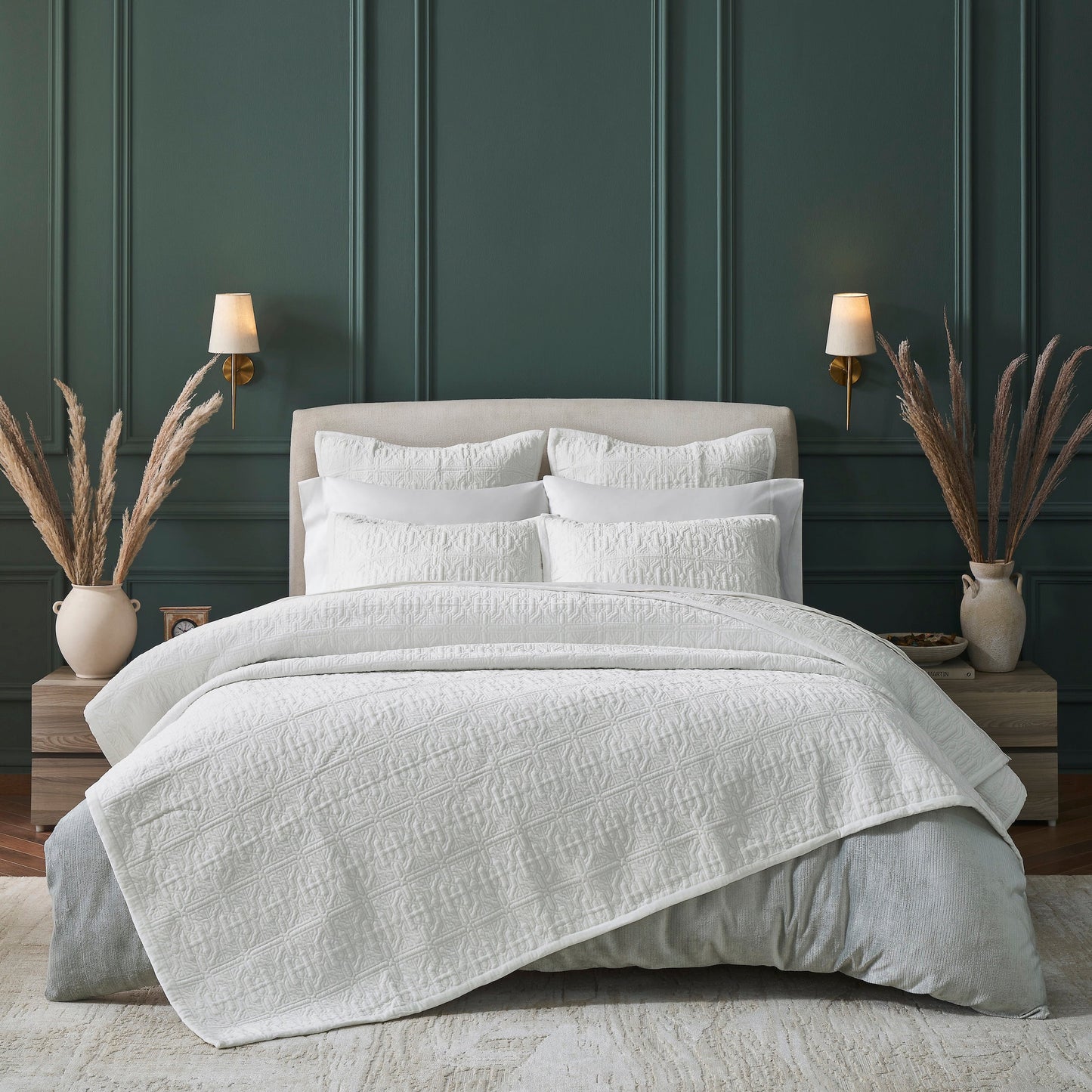 Duke Geometric Cotton Velvet Quilt - Clearance
