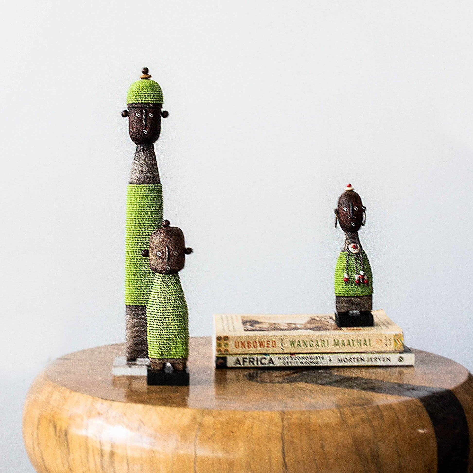 Lime Green Beaded African Namji Doll - Osadia Concept Store