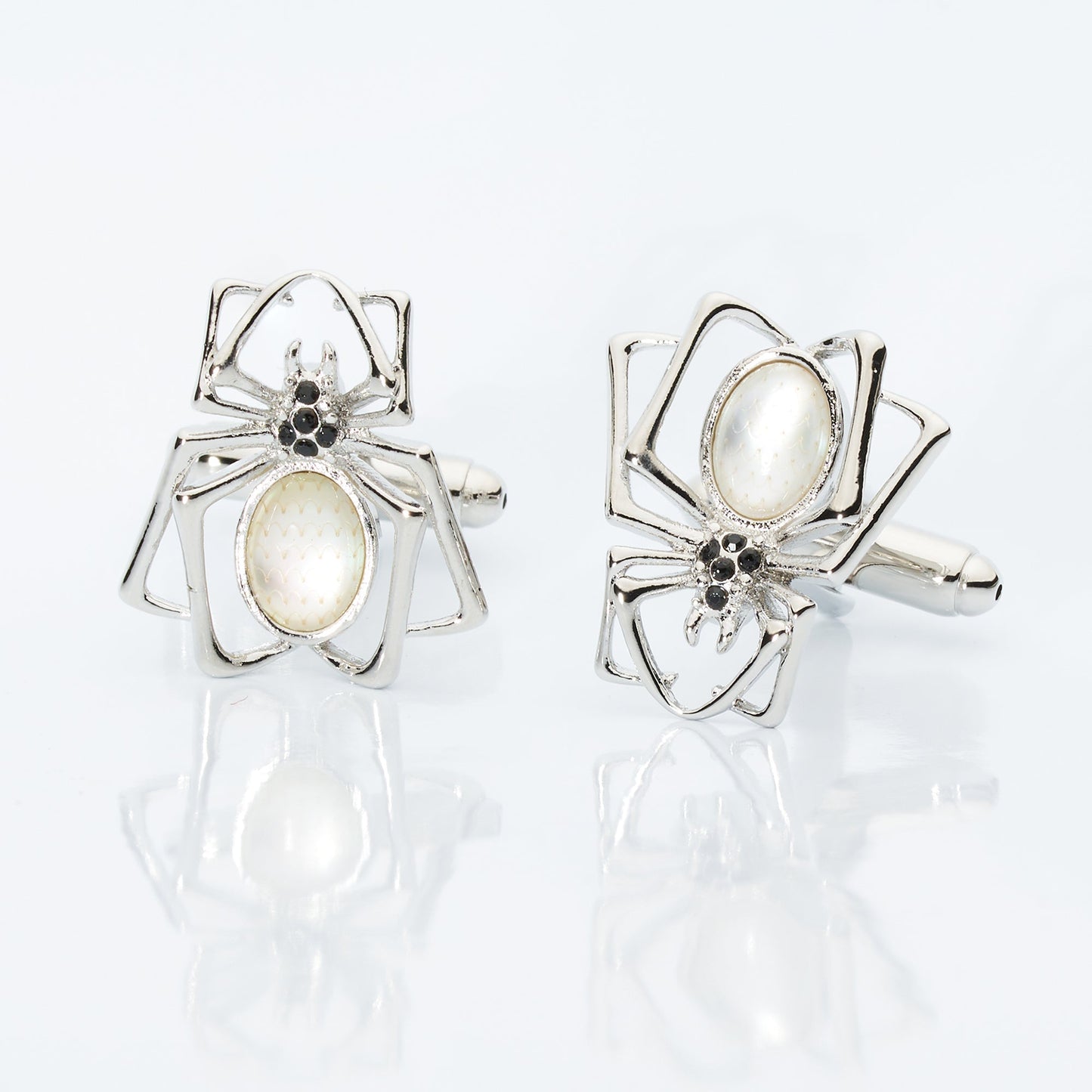 Crystal Spider Cufflinks – Gothic Luxury with Faceted Accents