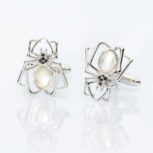 Crystal Spider Cufflinks – Gothic Luxury with Faceted Accents