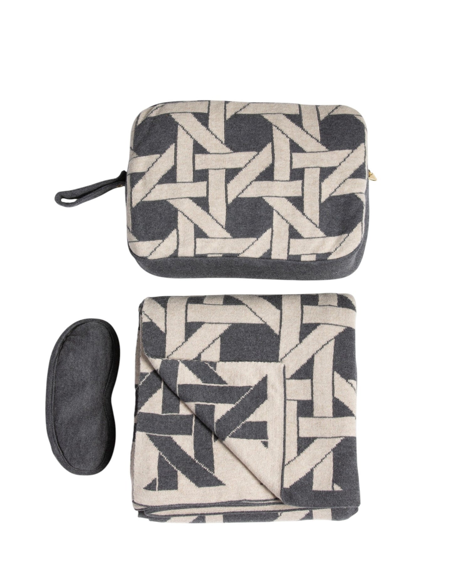Riti Organic Cotton Travel Blanket and Eye Mask Set