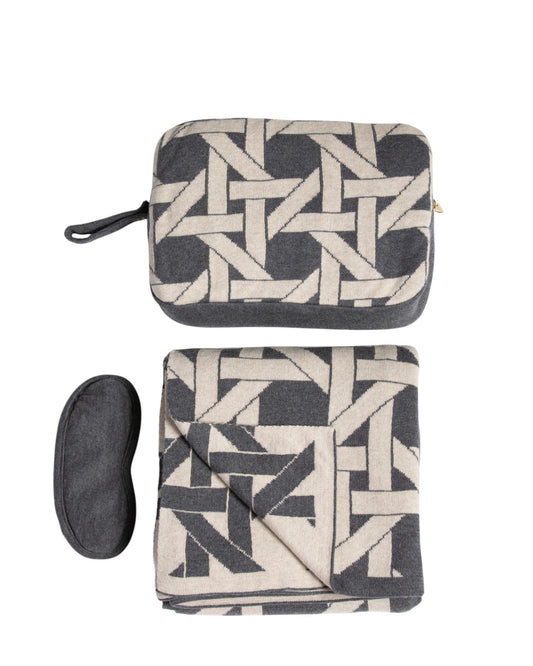 Riti Organic Cotton Travel Blanket and Eye Mask Set