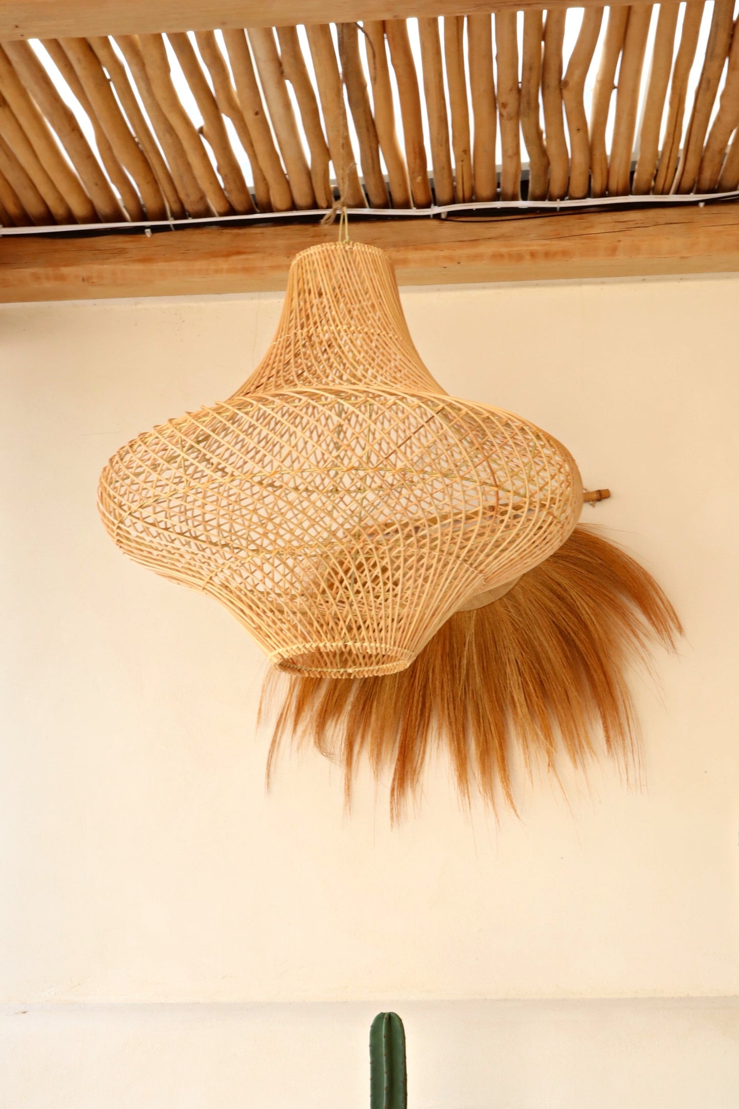 Freya X-Large Bell shape Rattan Pendant Light fitting