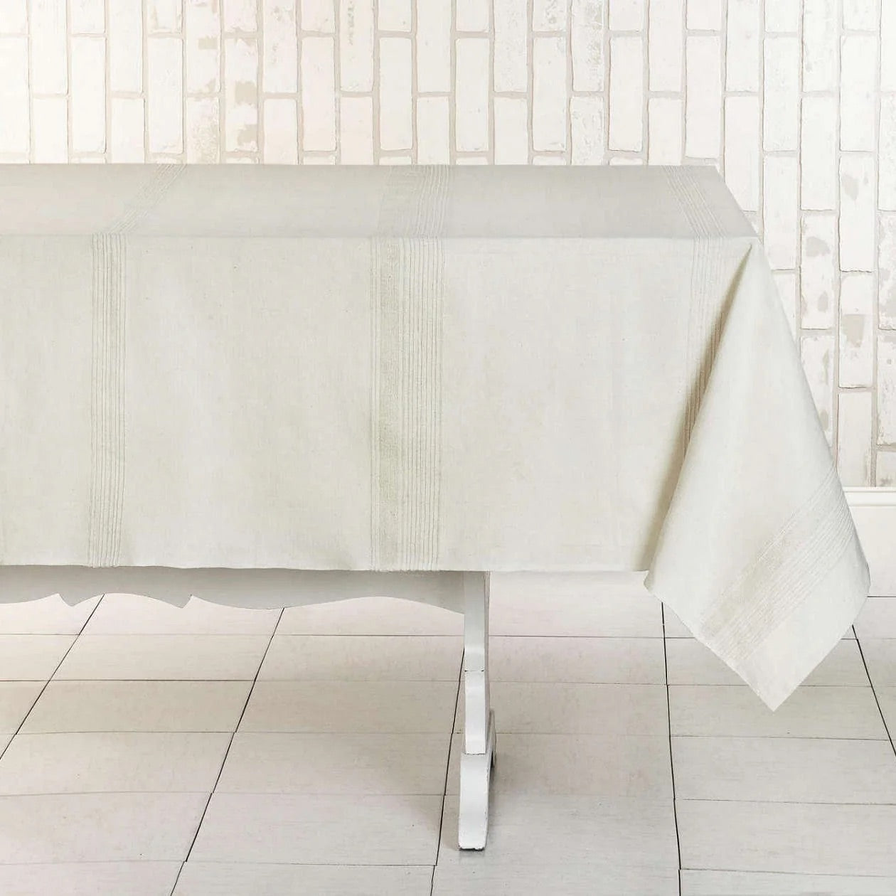 ECOLOOM Handwoven Cotton Tablecloth. Fair Trade – Artisan Made – Raised Weave