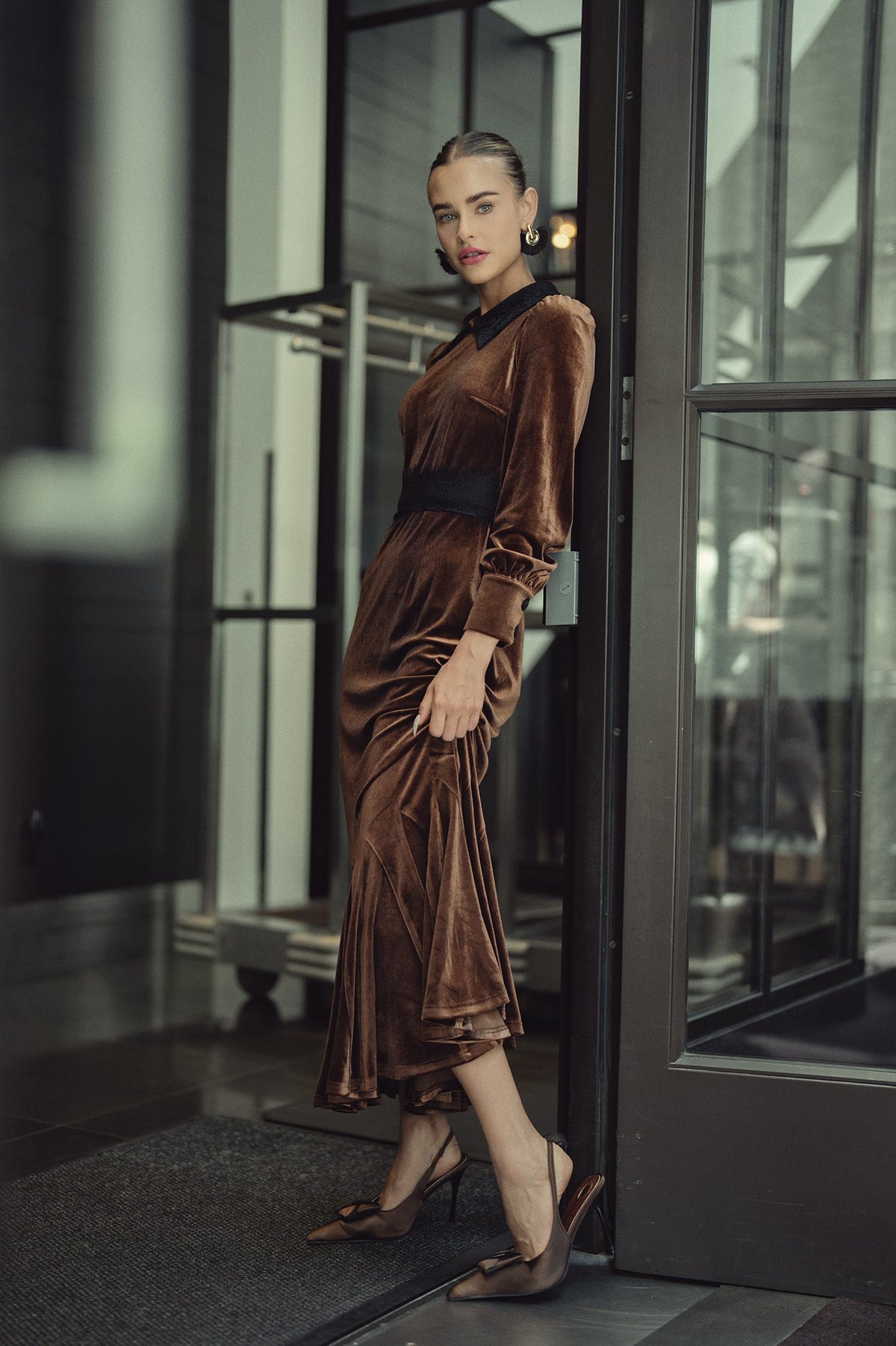 Bianca Dress- Velvet with Lace