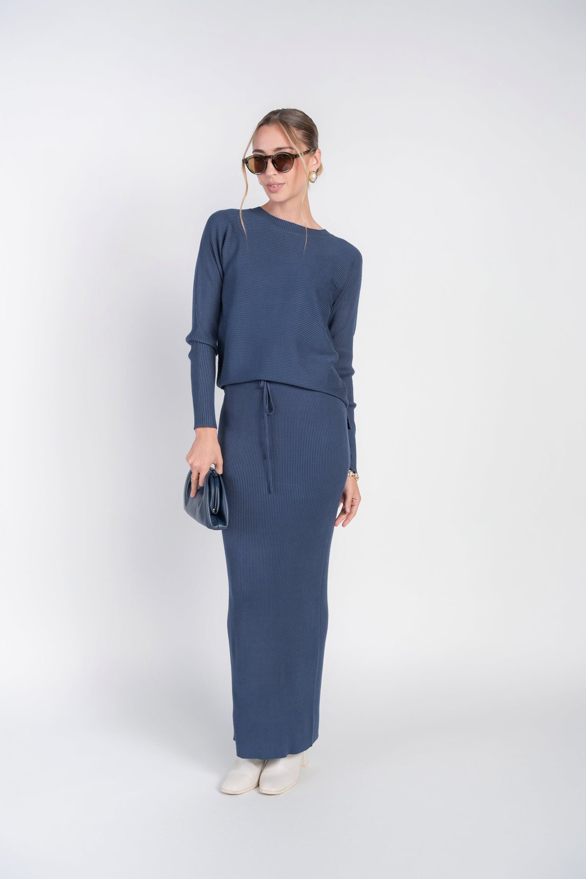 Sweater Rib Skirt- Moonbeam