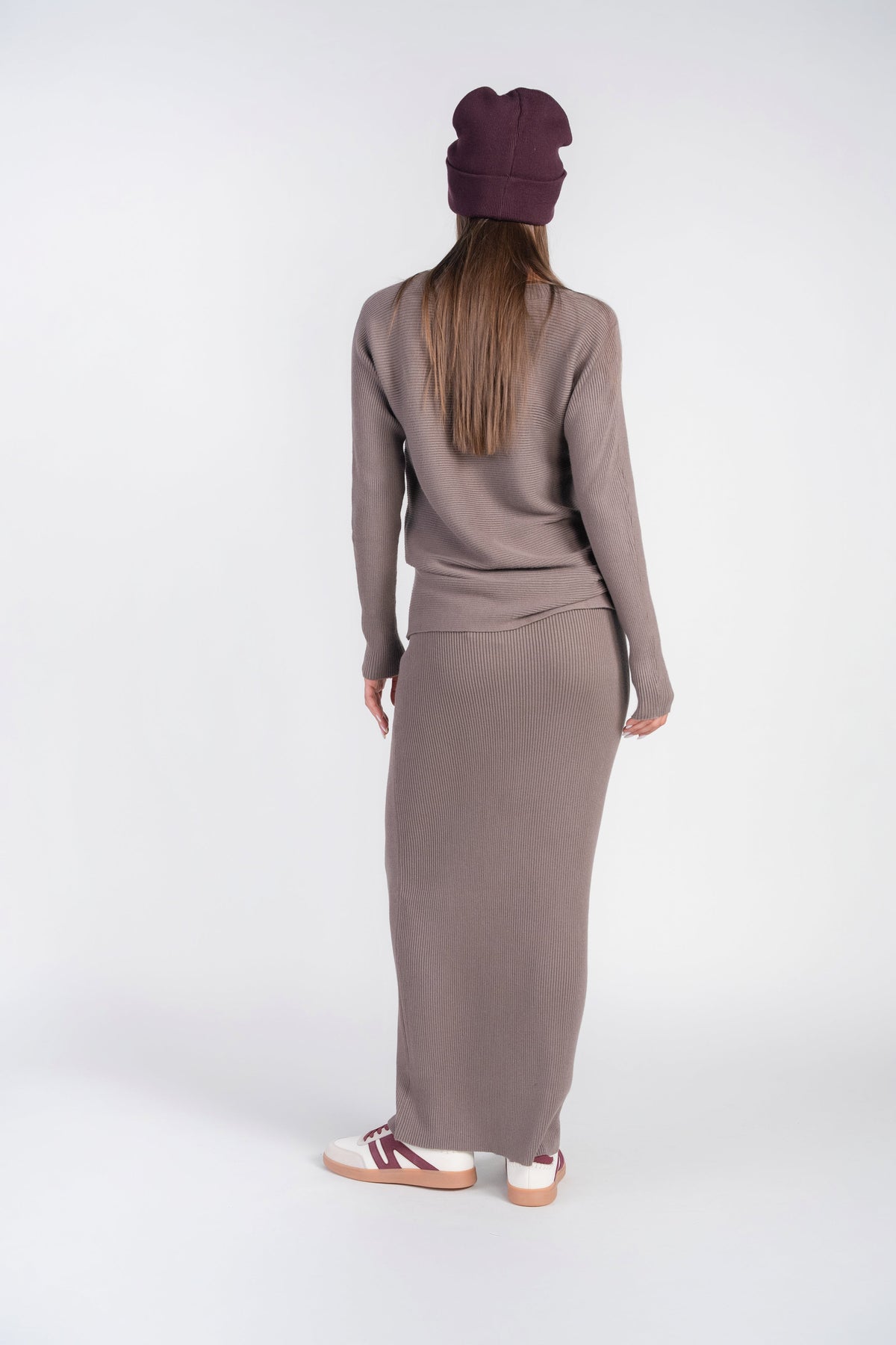 Sweater Rib Skirt- Mushroom