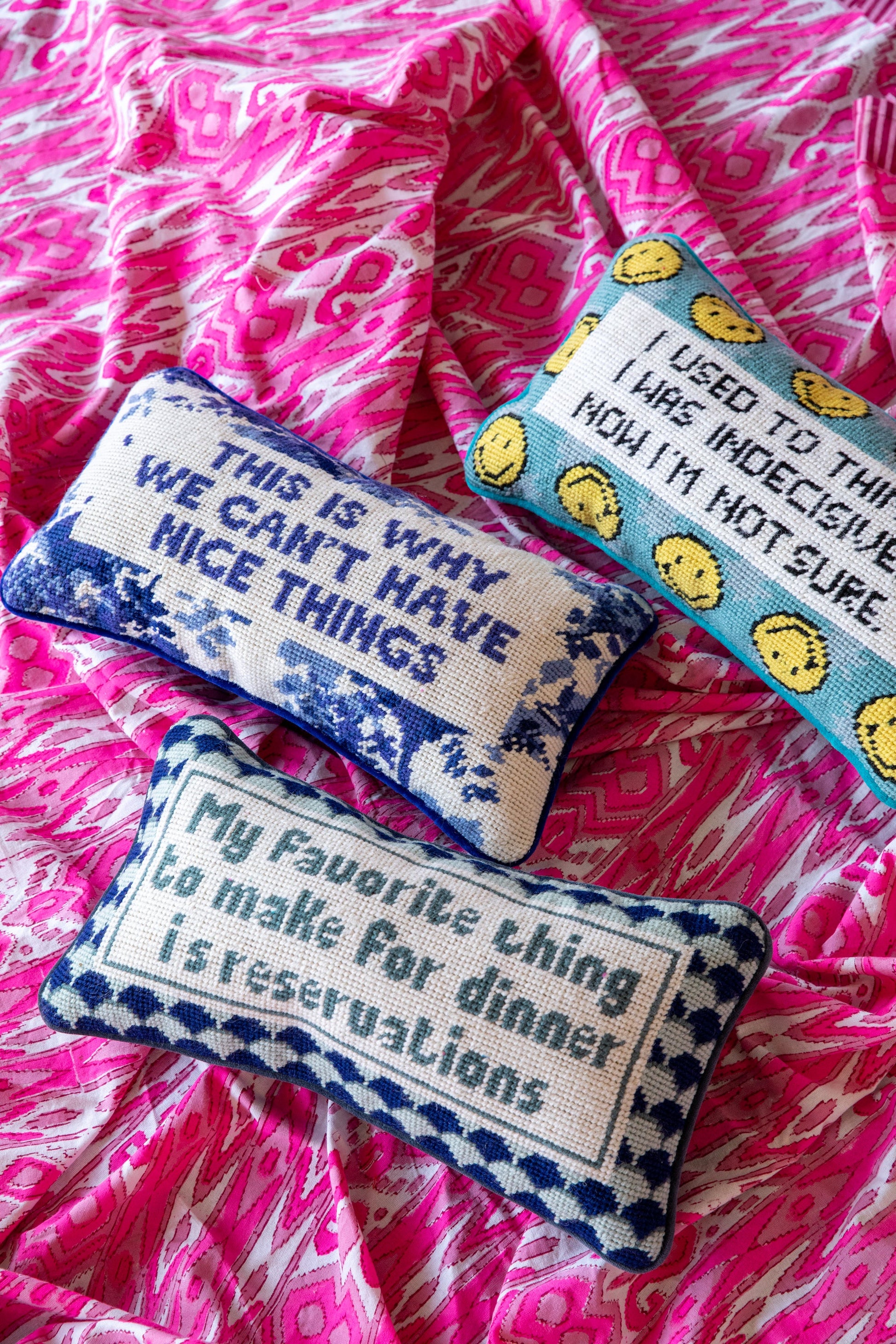 Nice Things Needlepoint Pillow - Osadia Concept Store