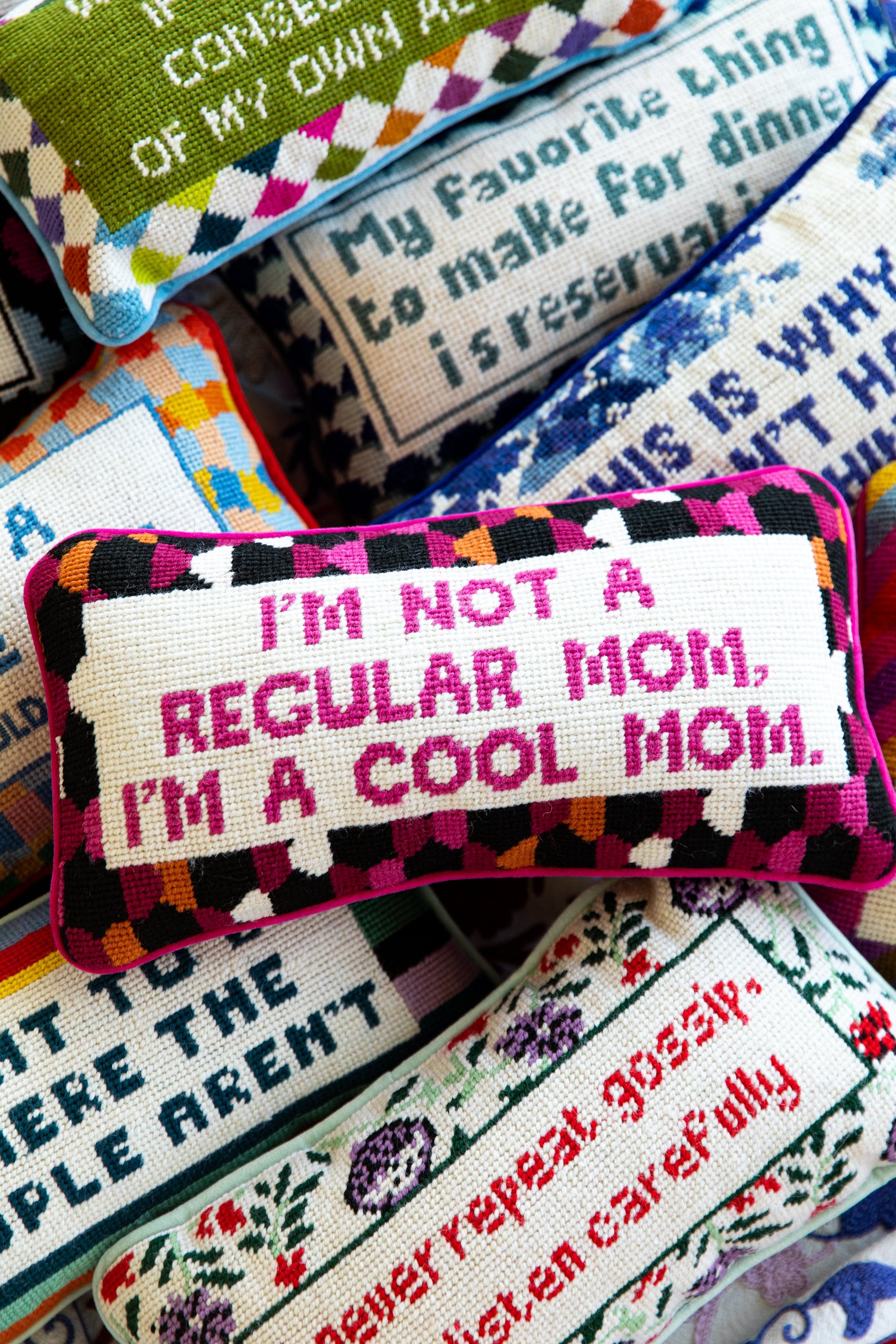 Cool Mom Needlepoint Pillow - Osadia Concept Store