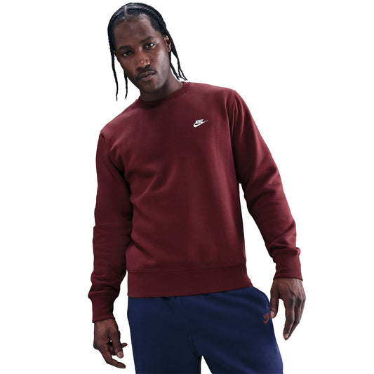 Nike Mens Club Fleece Crewneck - Dark Team Red