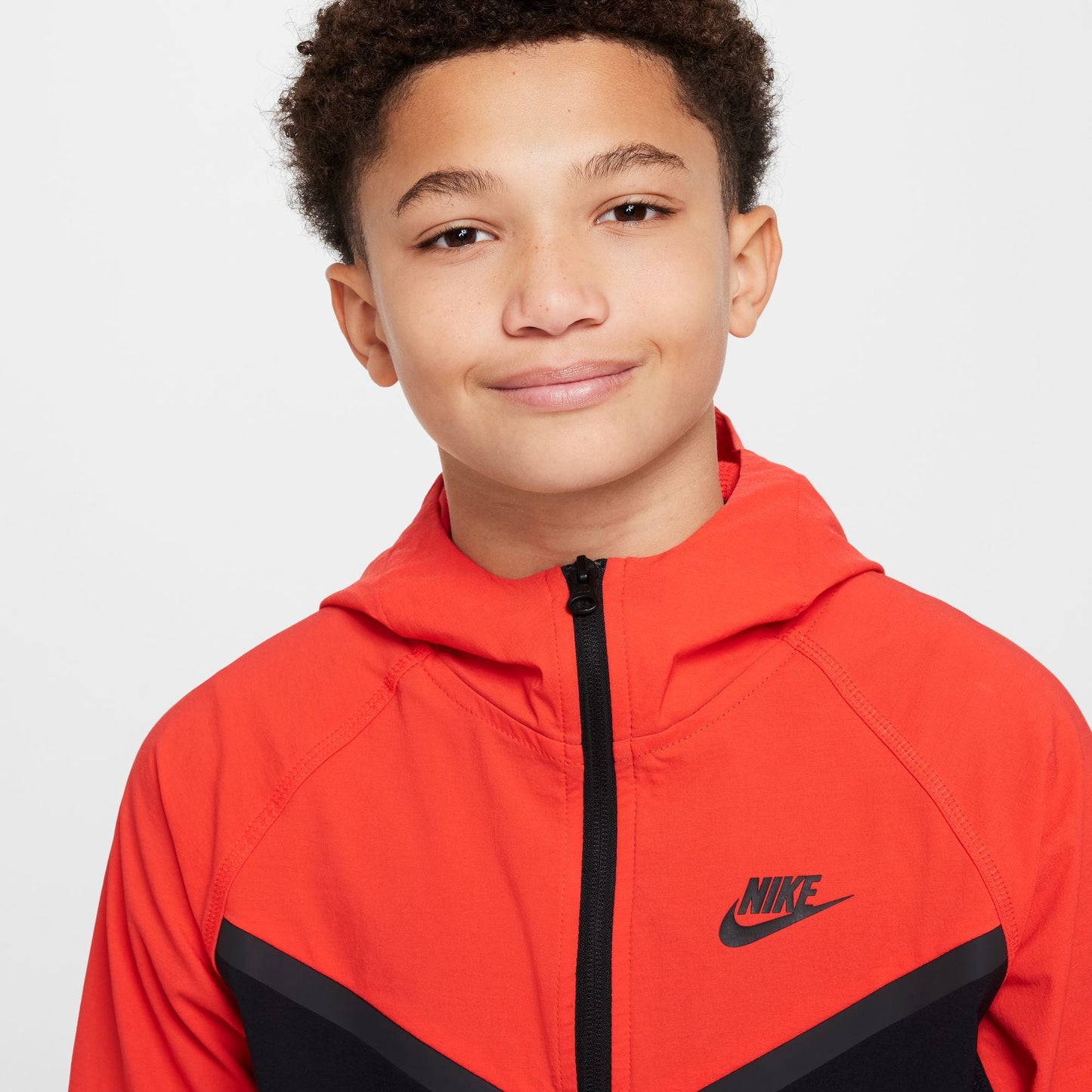Nike Boys Tech Fleece Hoodie - Black/Light Crimson
