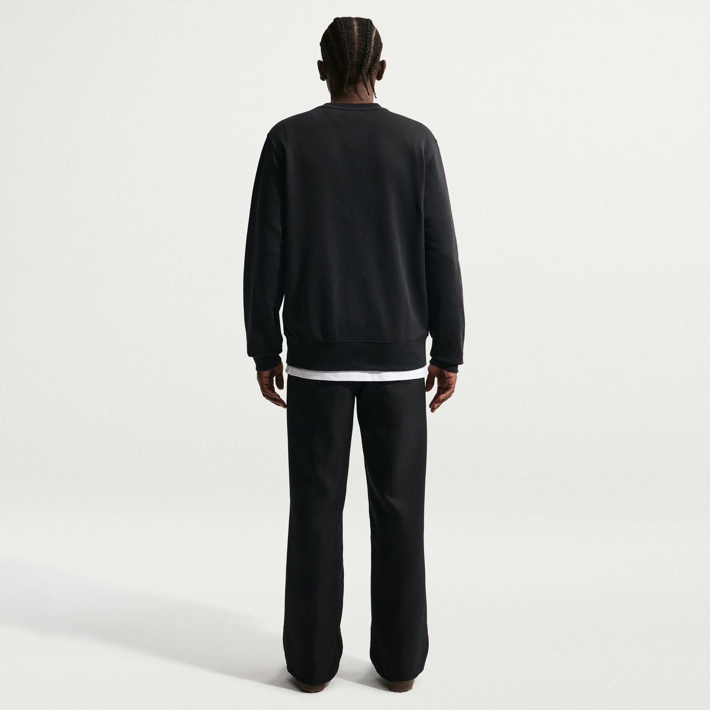 Nike Mens Sportswear Club French Terry Crewneck - Black/Sail