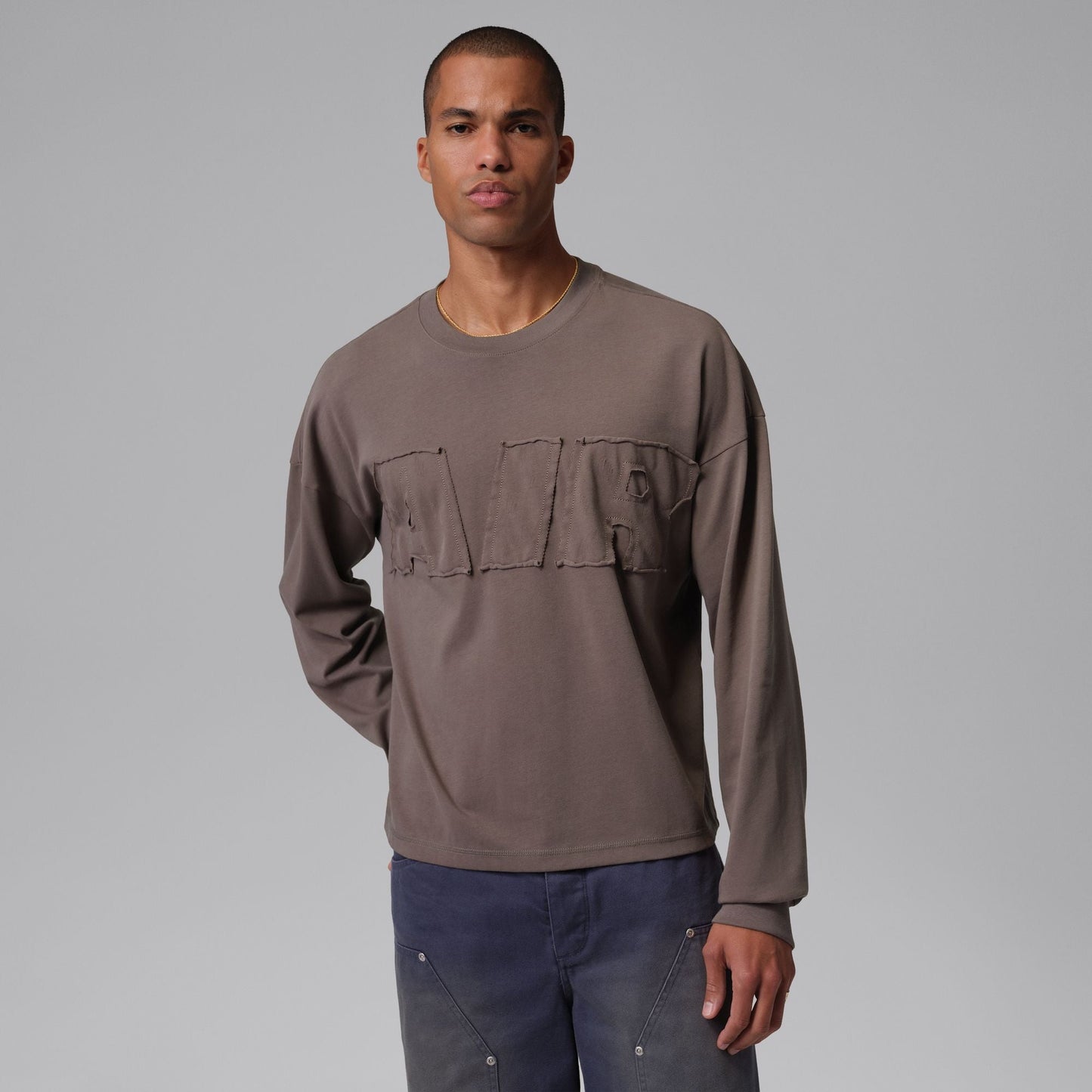 Air Jordan Mens Air Long Sleeve - Cave Stone