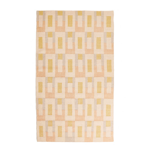 Aari Handwoven Geometric Modern Flat-weave Rug in Calming Hues