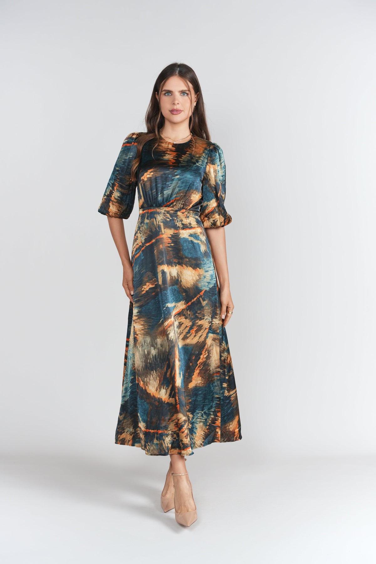 Becca Dress- Abstract Navy