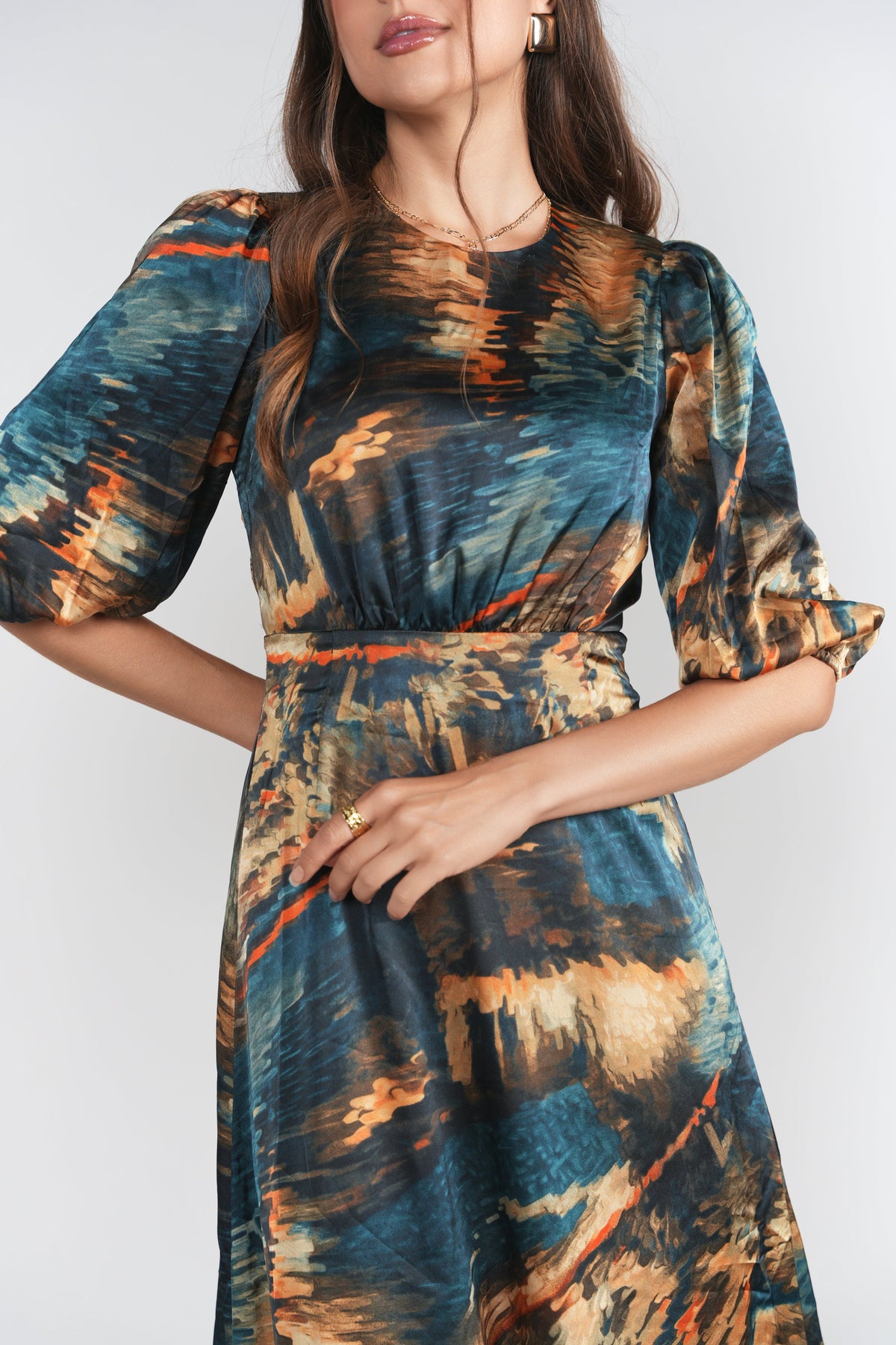 Becca Dress- Abstract Navy