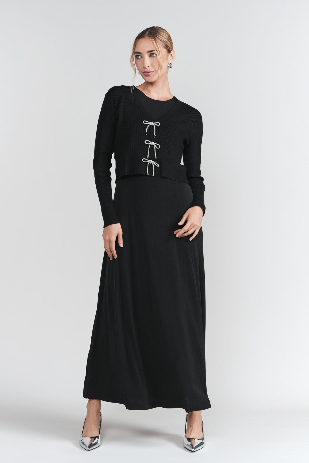 Bows Cardi- Black