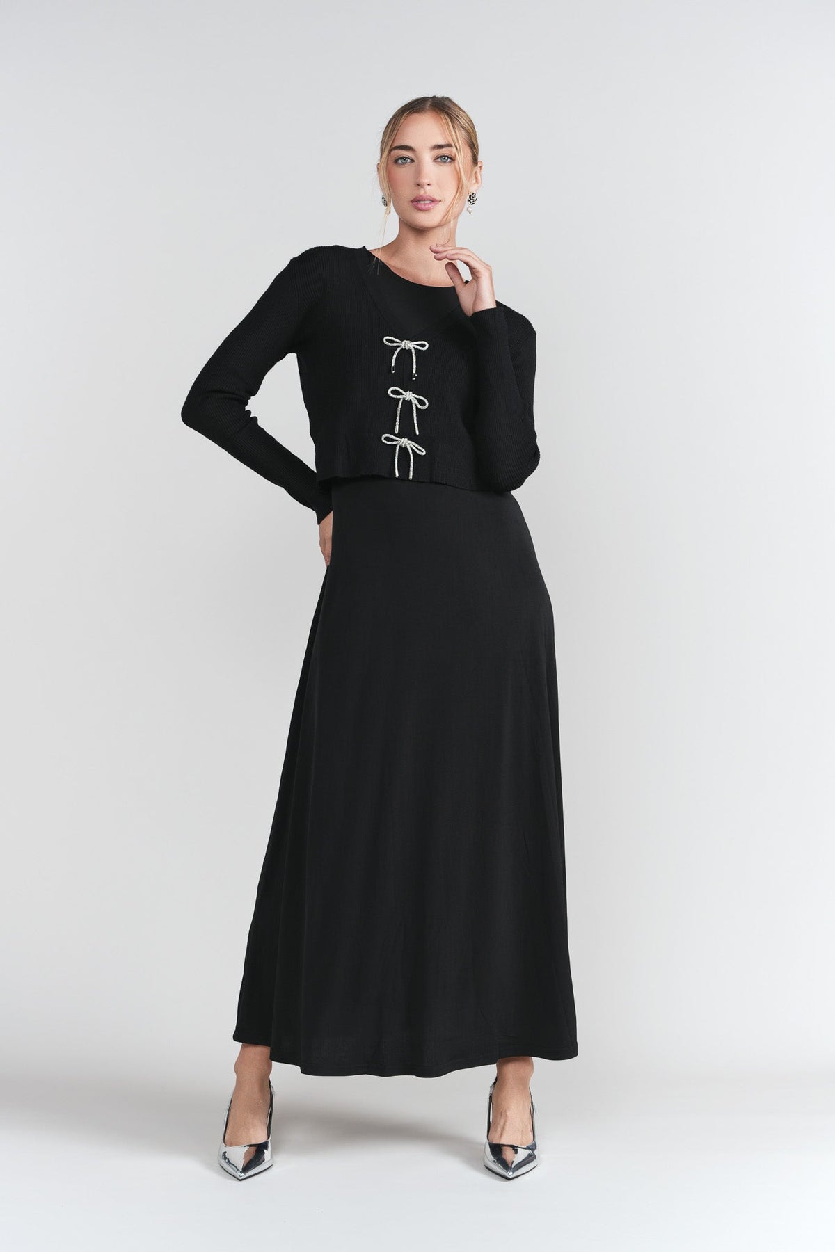 Bows Cardi- Black