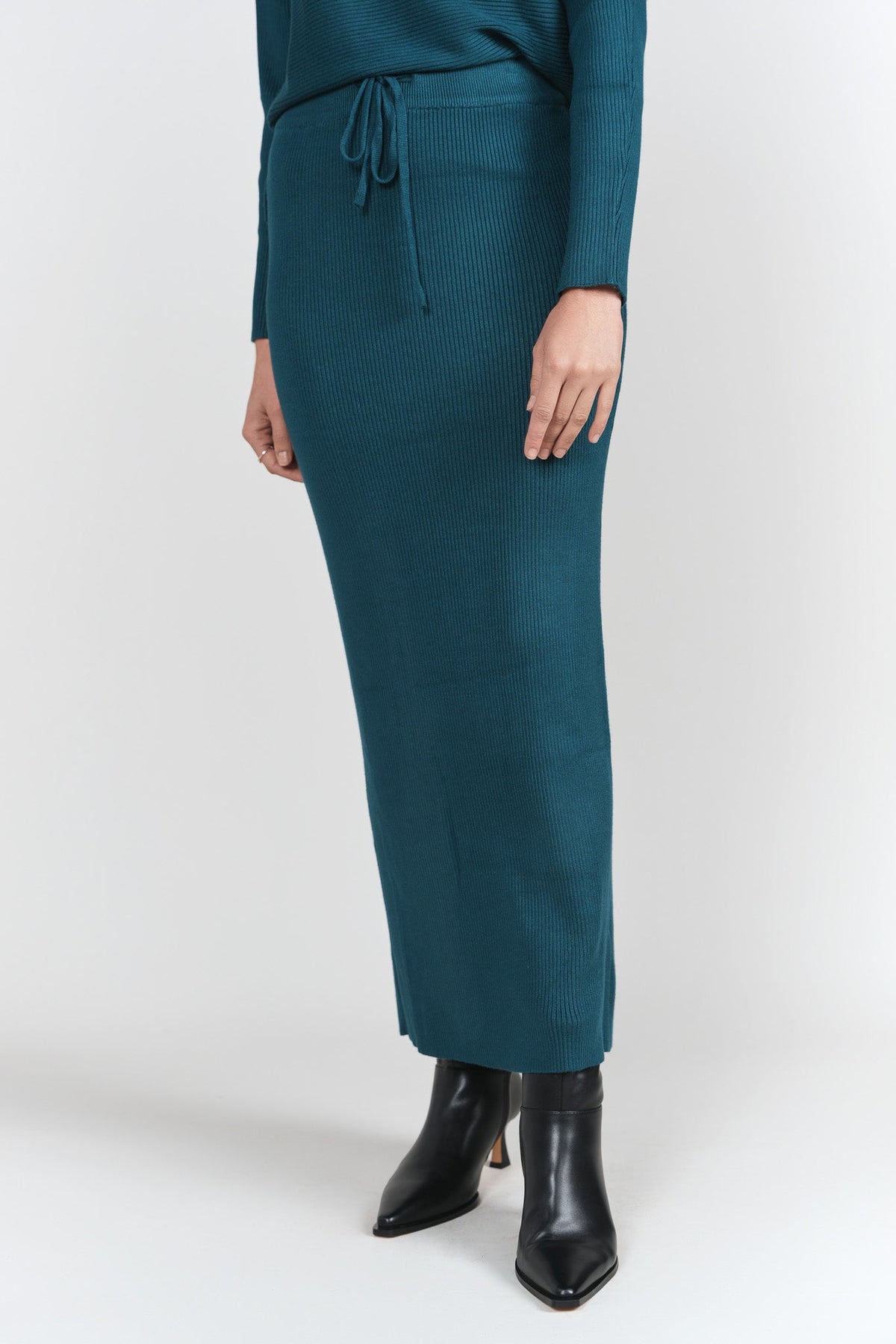 Sweater Rib Skirt- Teal