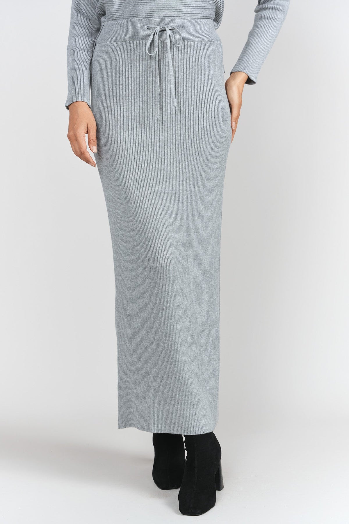 Sweater Rib Skirt- Gray