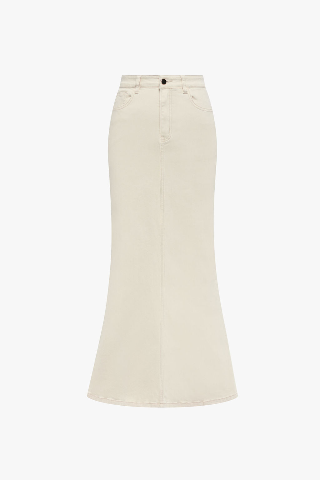 Mermaid Denim Maxi Skirt- Cream