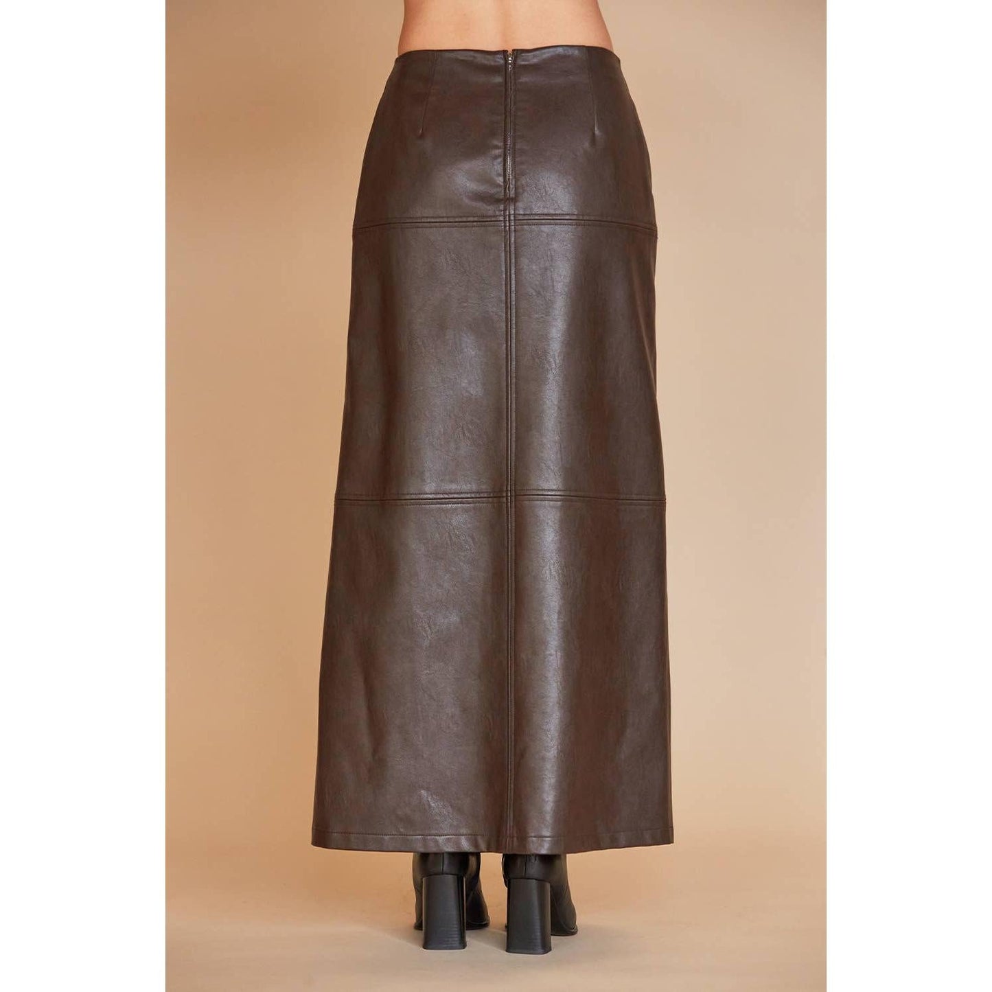 Alexandra Vegan Leather Wrap Skirt [Sizes XS-XL]