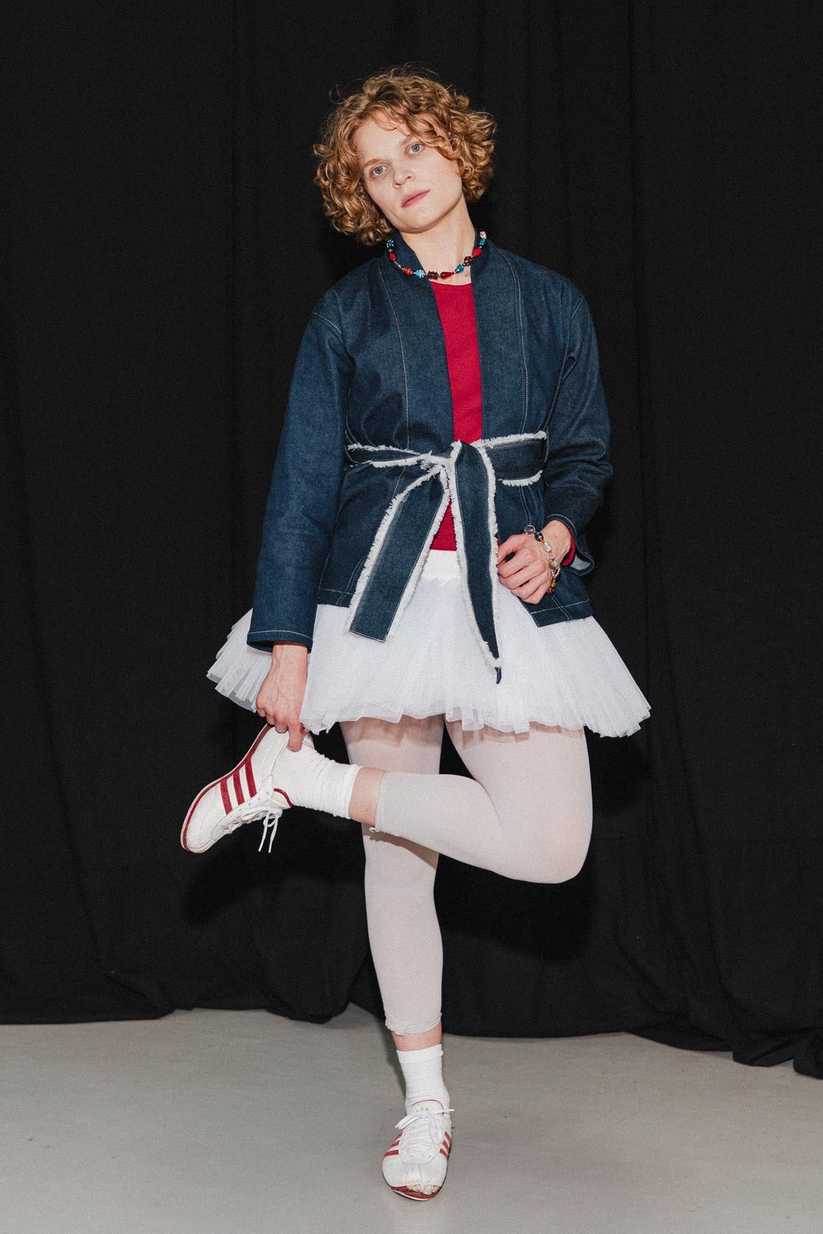 Composition Cardigan in Cone Denim