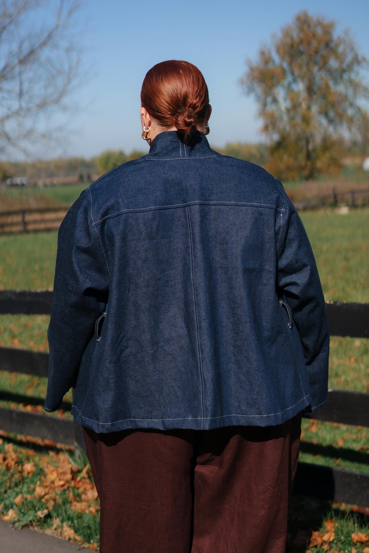 Composition Cardigan in Cone Denim