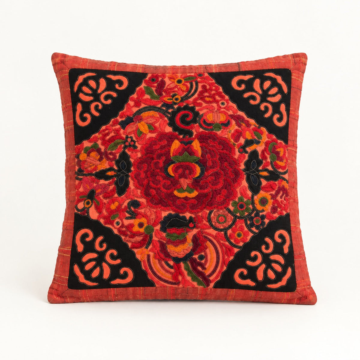 Applique Vintage Flower Handmade Cushion - Thailand
