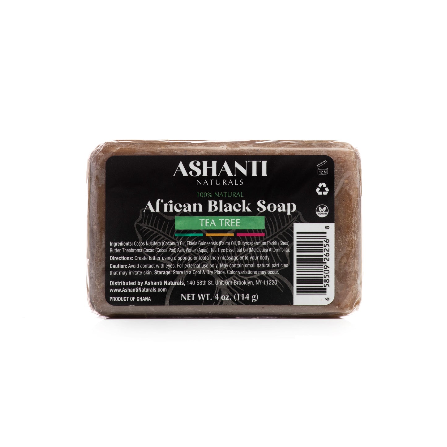 ASHANTI NATURALS 100% African Black Soap - Tea Tree - Osadia Concept Store