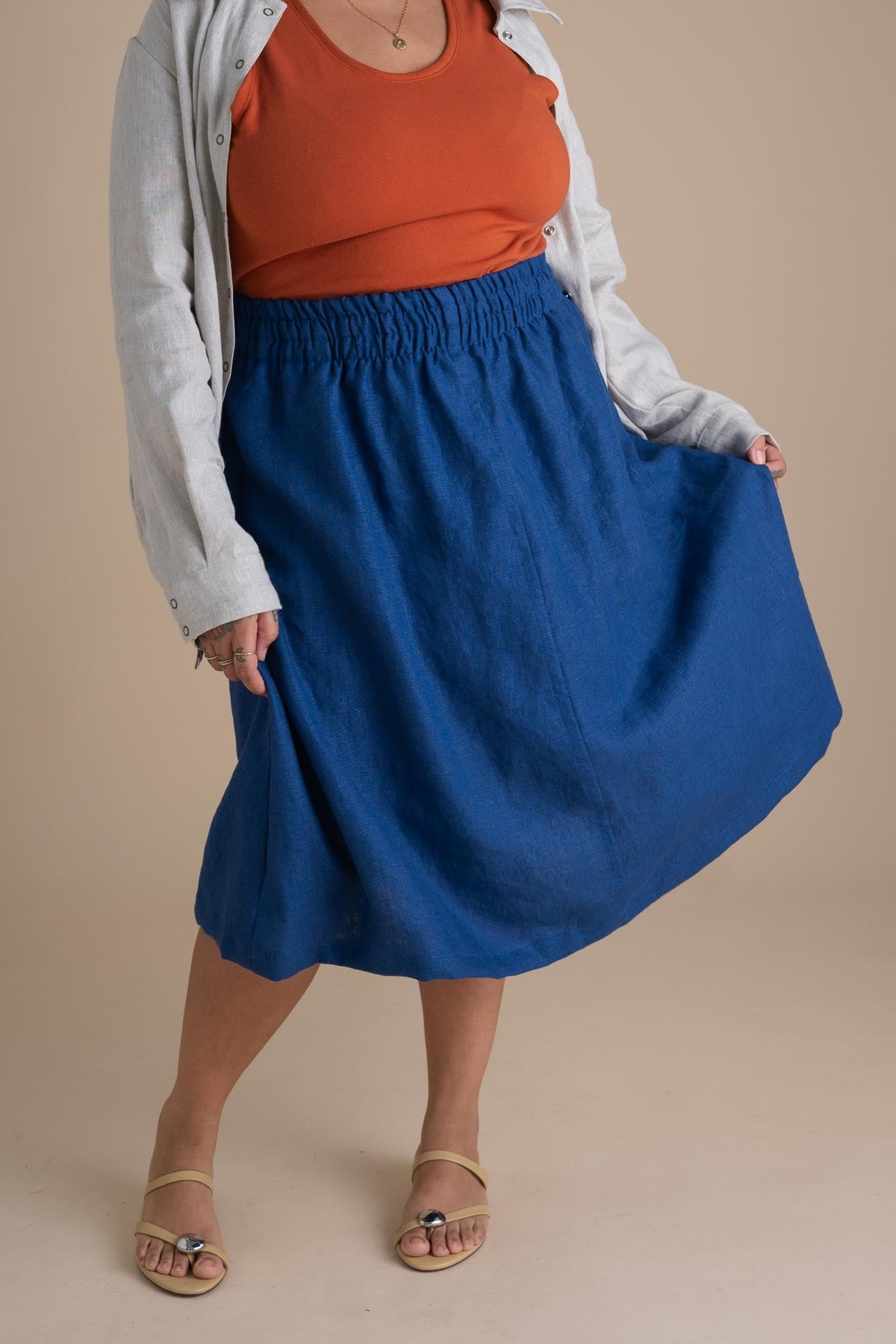 Evening Midi Skirt (Updated) in Kingfisher