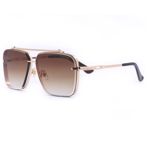 Bella - Coffee Oversized Squared Aviators