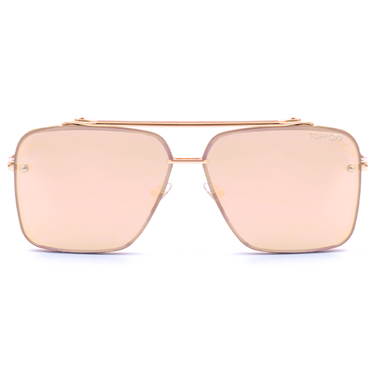 Bella - Rose Gold Oversized Squared Aviators