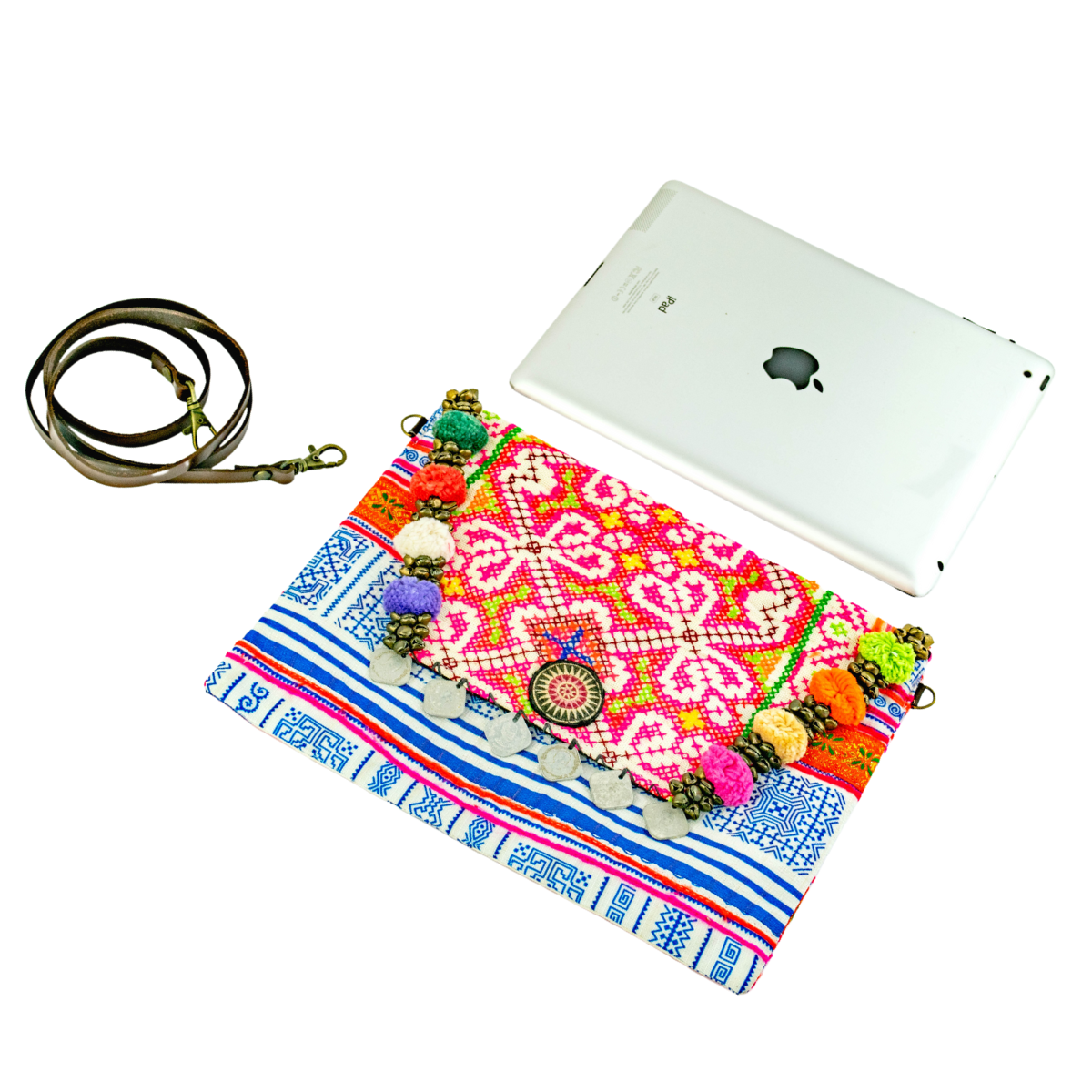 Pink Vintage Hmong Convertible Envelope Clutch | Purse - Thailand
