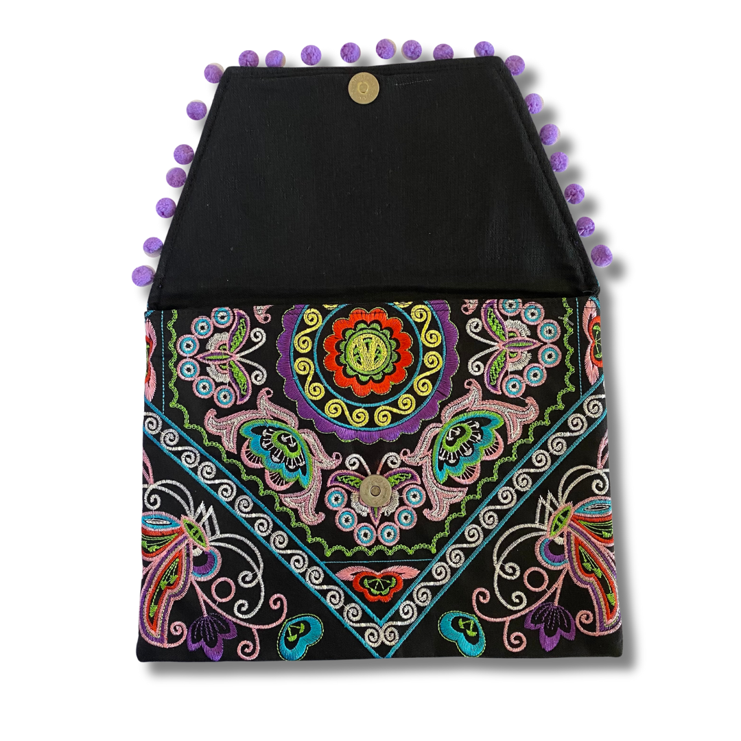 Tassel Embrodiered Handmade Clutch - Thailand
