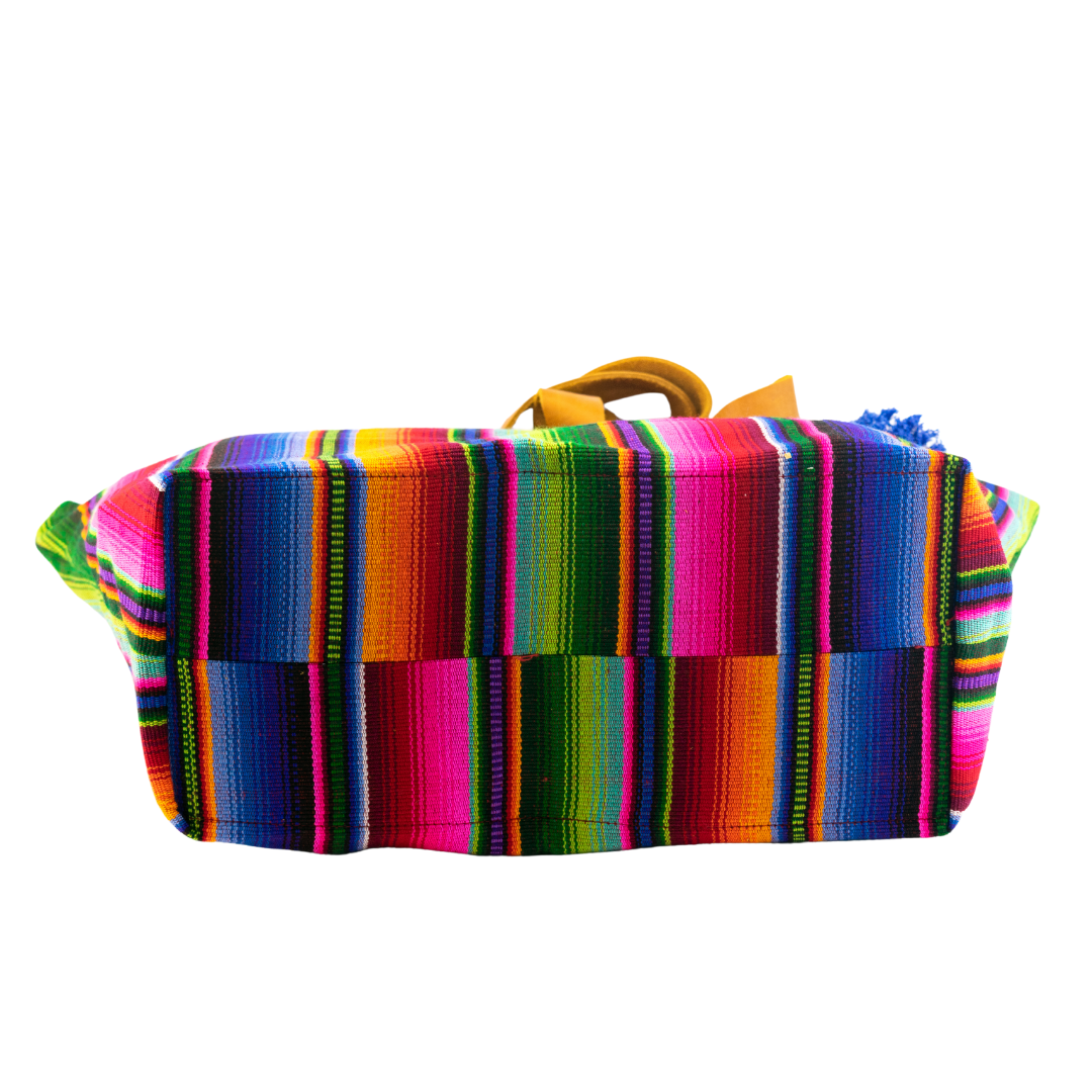 Hacienda Stripe Sustainable Computer Overnight Tote - Guatemala