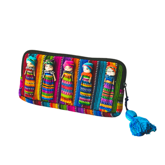 Worry Doll Multicolor Boho Wallet - Guatemala