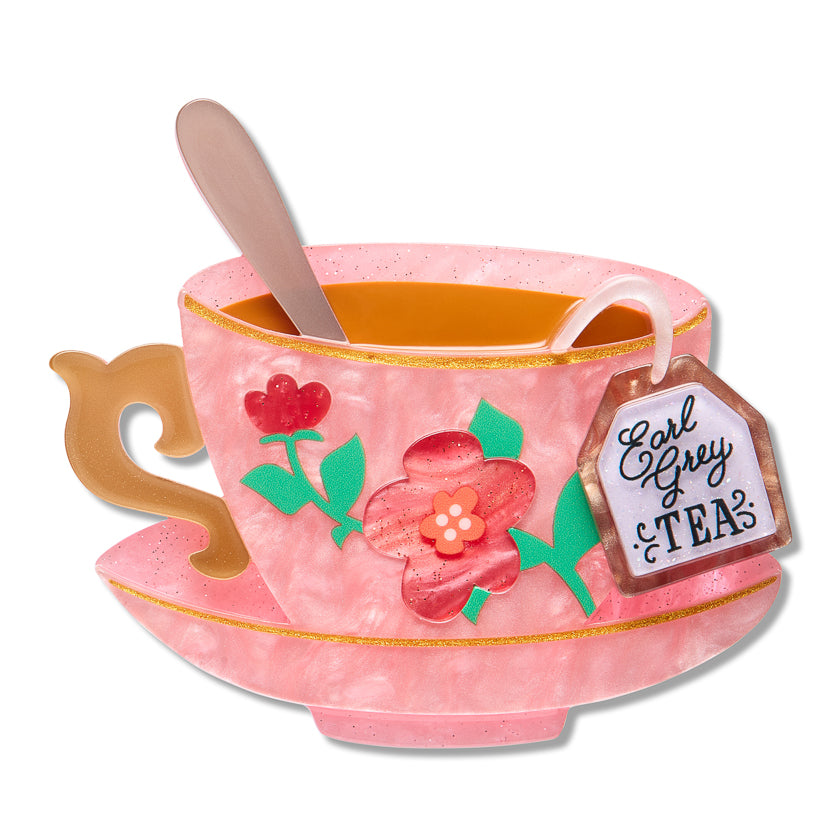 Fancy a Cuppa Brooch by Erstwilder
