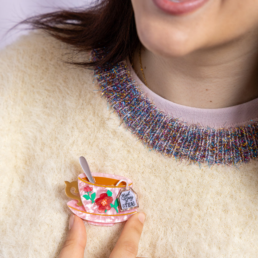 Fancy a Cuppa Brooch by Erstwilder