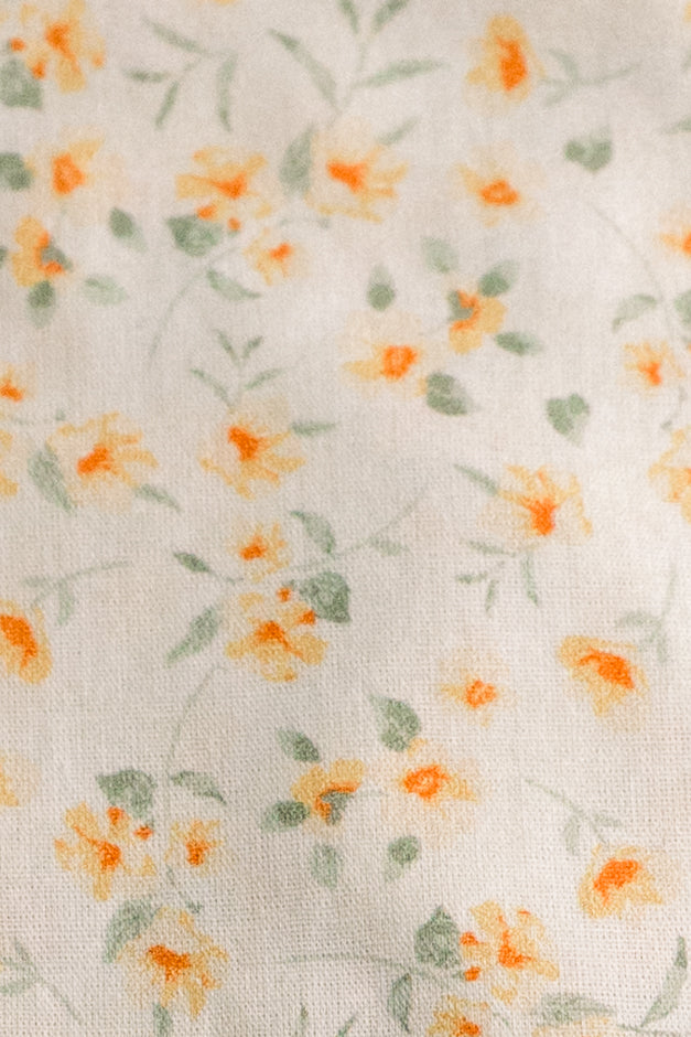 Vintage-Inspired Floral Pouch-Lemon Blossoms - Osadia Concept Store