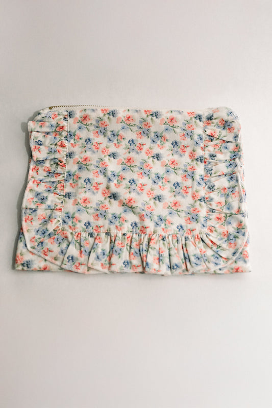 Vintage-Inspired Floral Pouch- Peony & Bluebell - Osadia Concept Store