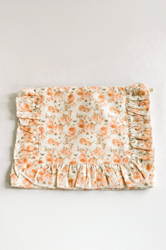 Vintage-Inspired Floral Pouch- Floraisons de corail - Osadia Concept Store